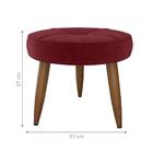 Puff Decorativa Redondo Marici Veludo Vinho