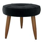 Puff Decorativa Redondo Veneza Veludo Preto