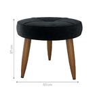 Puff Decorativa Redondo Veneza Veludo Preto