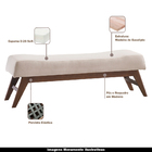 Puff Decorativo 100cm Lionel Linho Pés Madeira Bege/imbúia G6