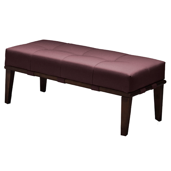 Puff Decorativo 100cm Martínez Veludo Pés Madeira Rosa/imbúia