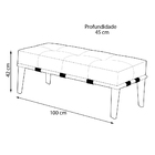 Puff Decorativo 100cm Martínez Veludo Pés Madeira Rosa/imbúia