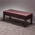 Puff Decorativo 100cm Martínez Veludo Pés Madeira Rosa/imbúia