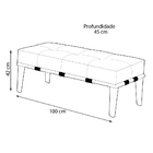 Puff Decorativo 100cm Martínez Veludo Pés Madeira Verde/mel G