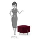 Puff Decorativo 45cm Base Aço Status Veludo Marsala Domi