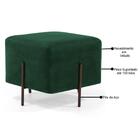 Puff Decorativo 45cm Base Aço Status Veludo Verde Musgo Domi