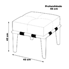 Puff Decorativo 45cm Martínez Veludo Pés Madeira Rosa/imbúia