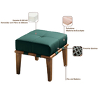 Puff Decorativo 45cm Martínez Veludo Pés Madeira Verde/mel G6