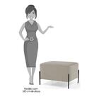 Puff Decorativo 60cm Base Aço Status Bege