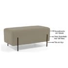 Puff Decorativo 90cm Base Aço Status B-309 Veludo Bege - Domi