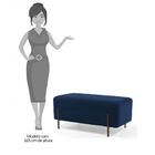 Puff Decorativo 90cm Base Aço Status Veludo Azul Marinho