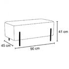 Puff Decorativo 90cm Base Aço Status Veludo Cinza