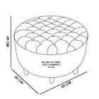 Puff Decorativo Amara Capitonê Acetinado Bege – D'rossi