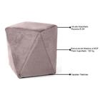 Puff Decorativo Ametista B-305 Veludo Rosa Domi