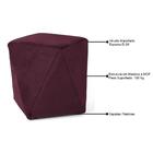 Puff Decorativo Ametista C-292 Veludo Uva - Domi