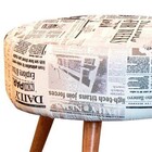 Puff Decorativo Angel Suede Jornal Branco L20