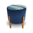 Puff Decorativo Anna Azul Listrado