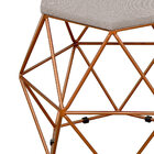 Puff Decorativo Aramado Bronze Six L02 Linho Bege - Lyam Decor