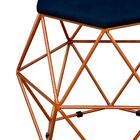 Puff Decorativo Aramado Bronze Six L02 Suede Azul Marinho - L