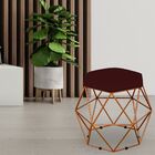 Puff Decorativo Aramado Bronze Six L02 Suede Marsala - Lyam D