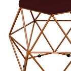 Puff Decorativo Aramado Bronze Six L02 Suede Marsala - Lyam D