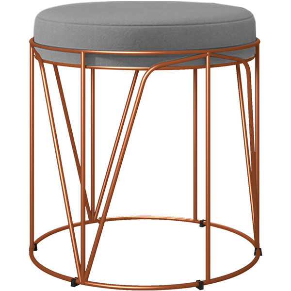 Puff Decorativo Aramado Bronze Zaya L02 Corano Cinza - Lyam D