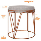 Puff Decorativo Aramado Bronze Zaya L02 Linho Cinza - Lyam De