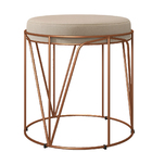 Puff Decorativo Aramado Bronze Zaya L02 Suede Bege - Lyam Dec