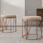 Puff Decorativo Aramado Bronze Zaya L02 Suede Bege - Lyam Dec