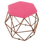 Puff Decorativo Aramado Onix Base Bronze Corino Rosa Pink