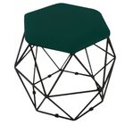 Puff Decorativo Aramado Onix Base Preta Suede Verde