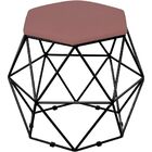 Puff Decorativo Aramado Preto Six L02 Suede Rosê - Lyam Decor