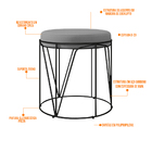 Puff Decorativo Aramado Preto Zaya L02 Corano Cinza - Lyam De