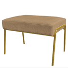 Puff Decorativo Ariel Ferro Base Gold Veludo Chocolate - Mont