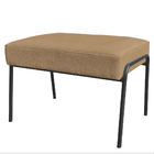 Puff Decorativo Ariel Ferro Base Preto Veludo Chocolate - Mon