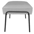 Puff Decorativo Ariel Ferro Base Preto Veludo Cinza - Montana