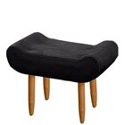 Puff Decorativo Banqueta Sala De Estar Beri Suede Preto