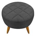 Puff Decorativo Banqueta Sala De Estar Luna Suede Cinza