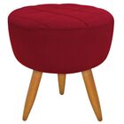 Puff Decorativo Banqueta Sala De Estar Luna Suede Vermelho