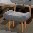 Puff Decorativo Banqueta Sala De Estar Rubi Suede Cinza