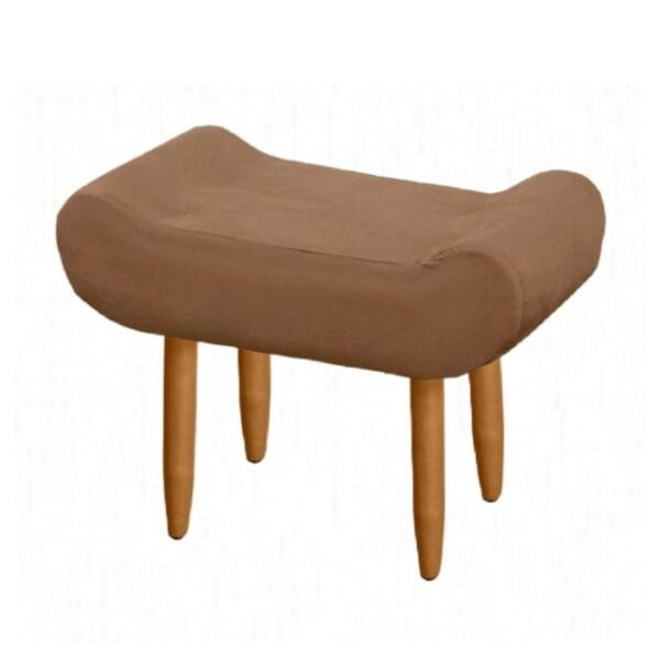 Puff Decorativo Banqueta Sala De Estar Rubi Suede Marrom