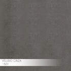 Puff Decorativo Base Bronze Elsa Veludo Cinza G41 - Gran Belo