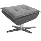 Puff Decorativo Base Giratória Cromada Charger Suede Grafite