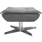 Puff Decorativo Base Giratória Cromada Charger Suede Grafite