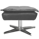 Puff Decorativo Base Giratória Cromada Charger Suede Grafite