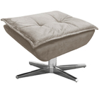 Puff Decorativo Base Giratória Cromada Charger Suede Nude G19