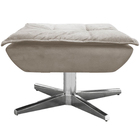 Puff Decorativo Base Giratória Cromada Charger Suede Nude G19