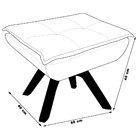 Puff Decorativo Base Giratória Em Madeira Charger Suede Bege