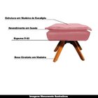 Puff Decorativo Base Giratória Em Madeira Charger Suede Rosê