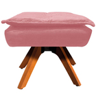 Puff Decorativo Base Giratória Em Madeira Charger Suede Rosê